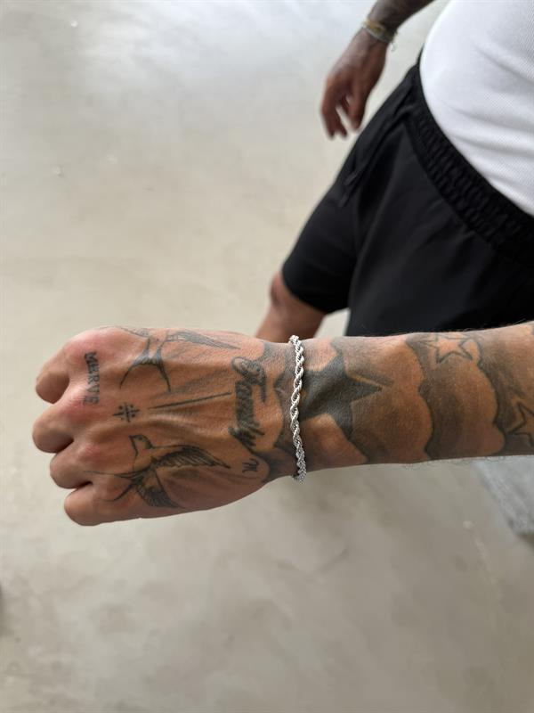 Erkek Burgu Model Çelik Bileklik - Gümüş