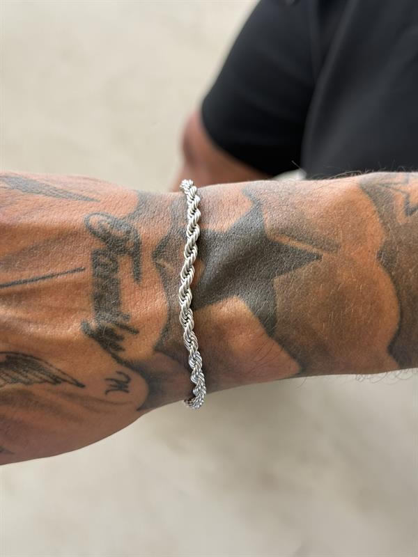 Erkek Burgu Model Çelik Bileklik - Gümüş