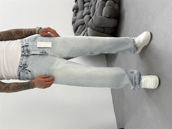 Erkek Buz Mavi Yıkamalı Relax Baggy - Buz Mavi