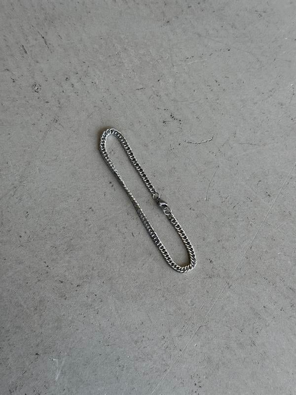 Erkek Double Cuban Zincir Bileklik - Gümüş