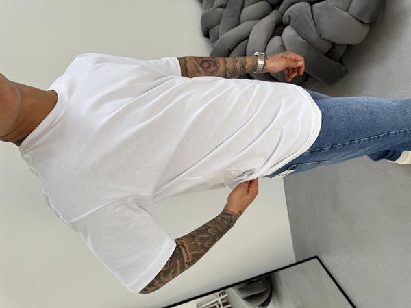 Erkek Düz Basic  T-Shirt - Beyaz