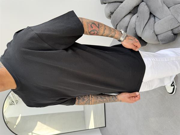 Erkek Düz Basic  T-Shirt - Siyah