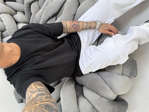 Erkek Düz Basic  T-Shirt - Siyah