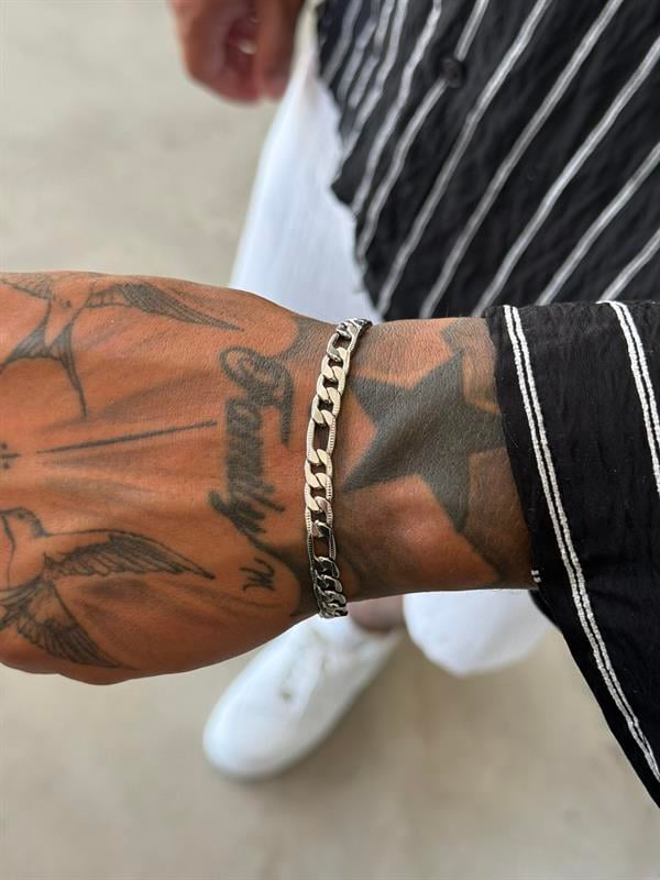 Erkek Heavy Curve Bileklik - Gümüş