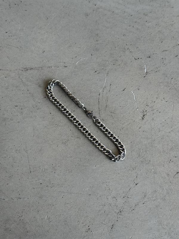 Erkek Klasik Cuban Zincir Bileklik - Gümüş