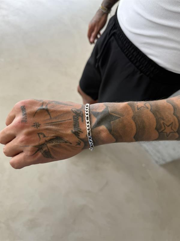 Erkek Klasik Halkalı Çelik Bileklik - Gümüş