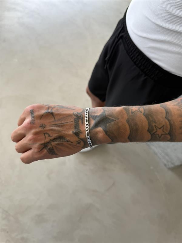 Erkek Klasik Halkalı Çelik Bileklik - Gümüş