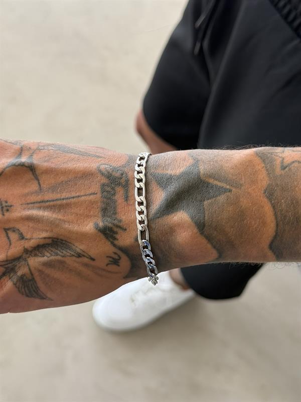 Erkek Klasik Halkalı Çelik Bileklik - Gümüş