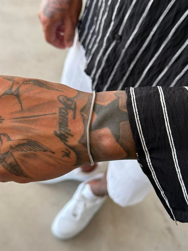 Erkek Minimal Bar Bileklik - Gümüş