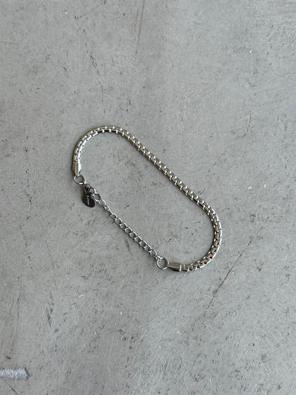 Erkek Minimal Düz Çelik Bileklik - Gümüş