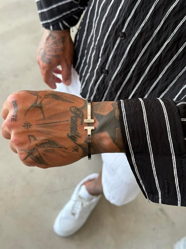 Erkek Minimal T Bileklik - Gümüş