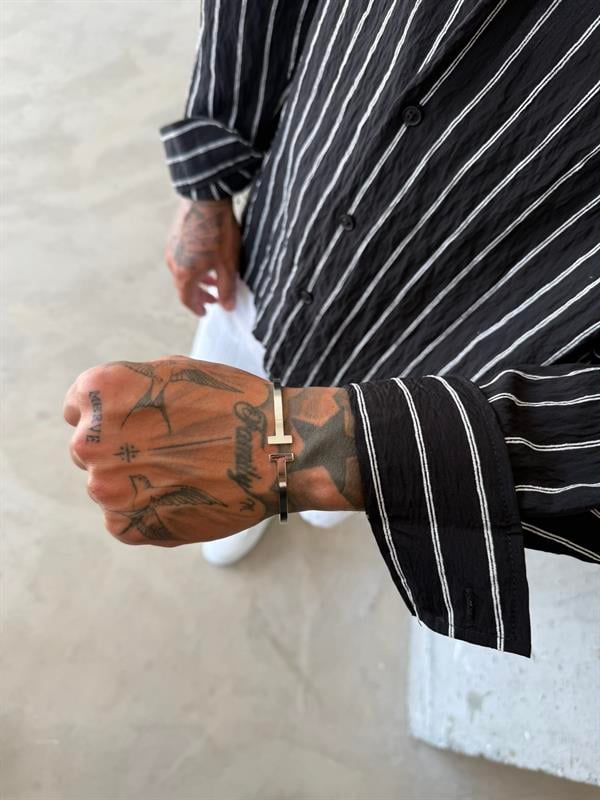 Erkek Minimal T Bileklik - Gümüş