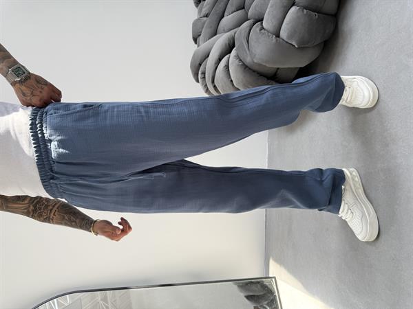 Erkek Müslin Kumaş Baggy Pantolon - Petrol