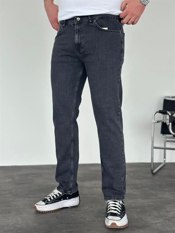 Erkek Regular Fit Yıkamalı Jean Pantolon Antrasit