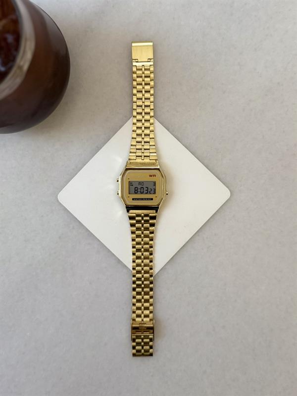 Erkek Retro Dijital Erkek Kol Saati - Gold
