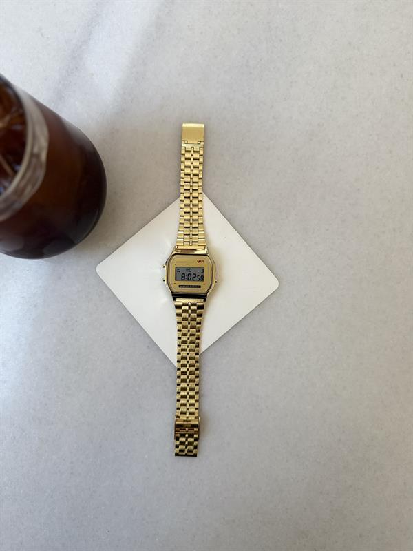 Erkek Retro Dijital Erkek Kol Saati - Gold
