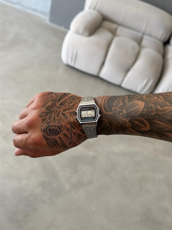 Erkek Retro Dijital Erkek Kol Saati - Gümüş