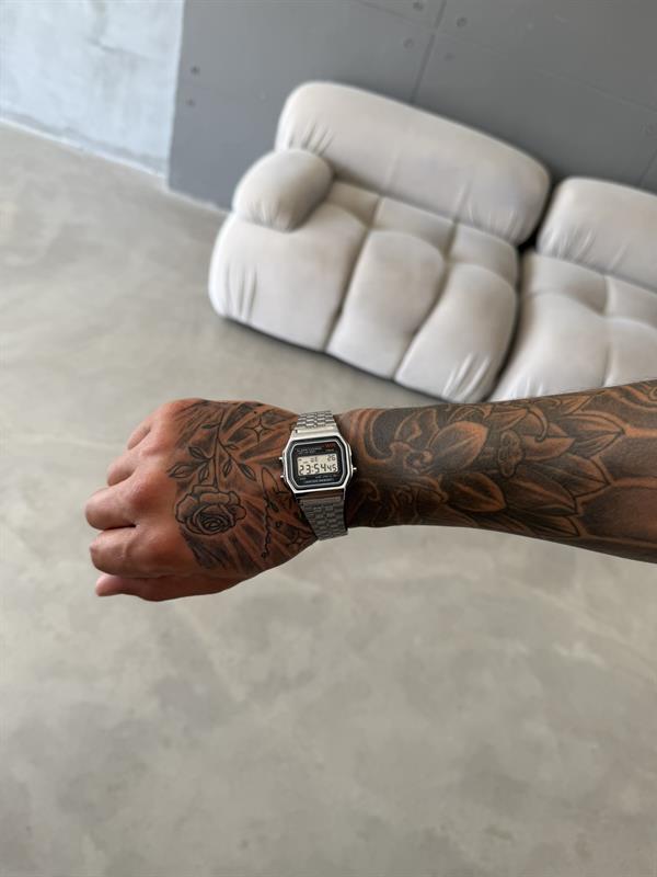 Erkek Retro Dijital Erkek Kol Saati - Gümüş