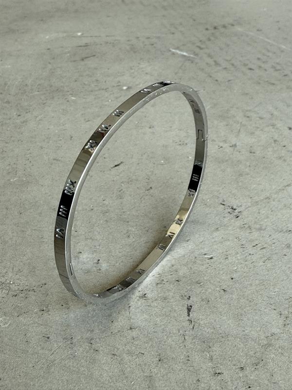 Erkek Roma Rakamlı Bileklik - Gümüş