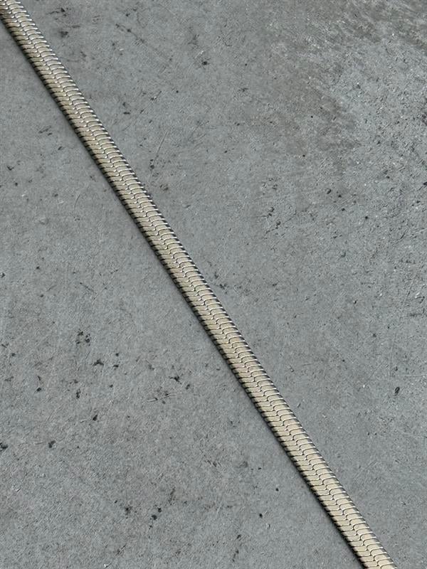 Erkek Yassı Snake Bileklik - Gümüş