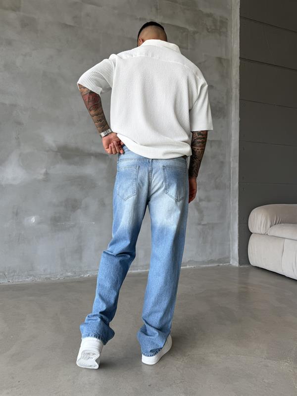 Erkek Yıkamalı Basic Baggy - Mavi