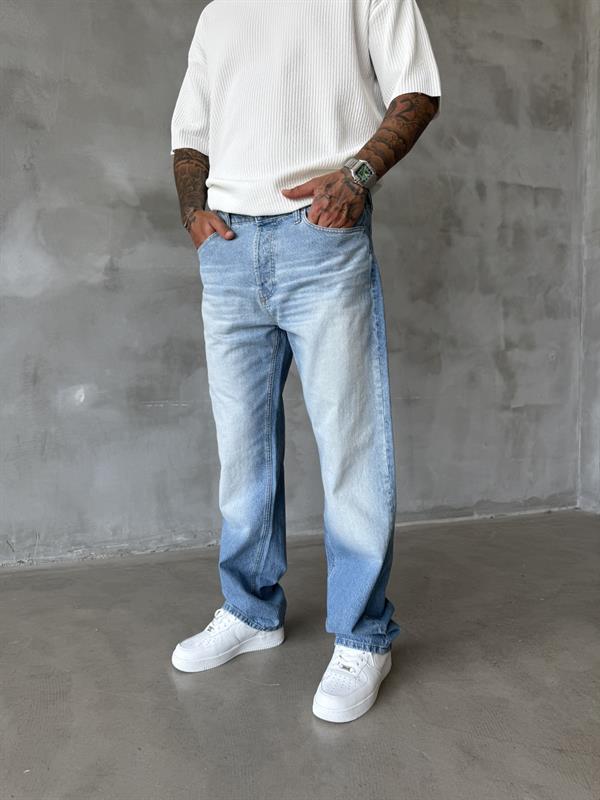 Erkek Yıkamalı Basic Baggy - Mavi