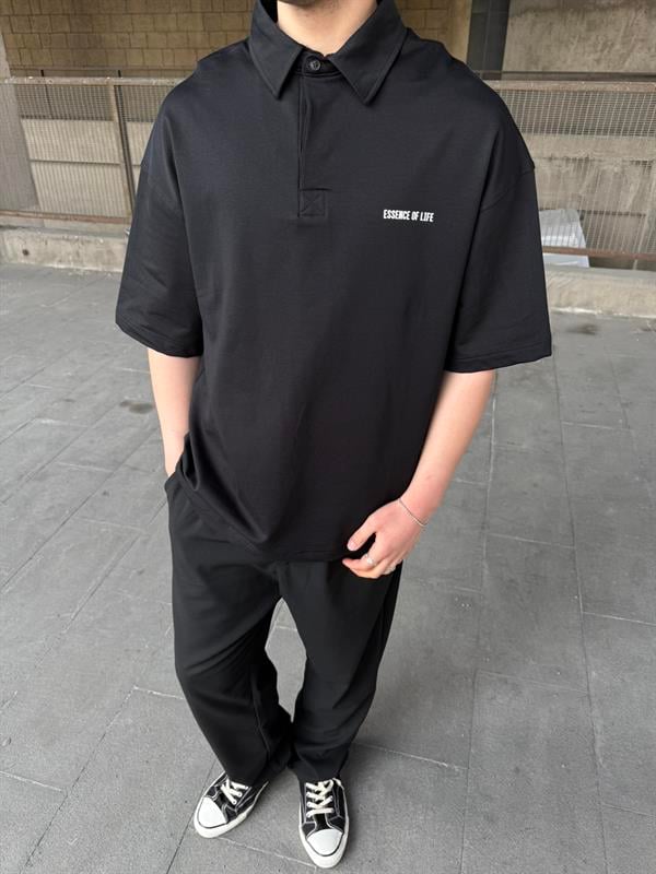 Essence Of Life Basic Polo Yaka - Siyah