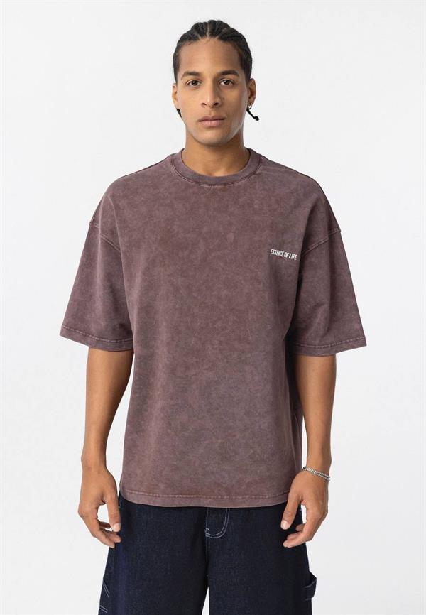 Essence Of Life Basic T-Shirt - Kahve