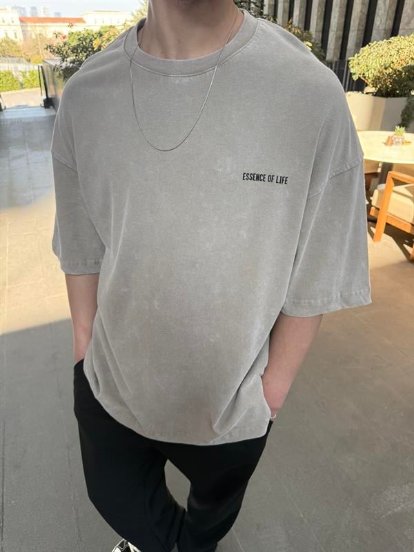 Essence Of Life Basic T-Shirt - Taş