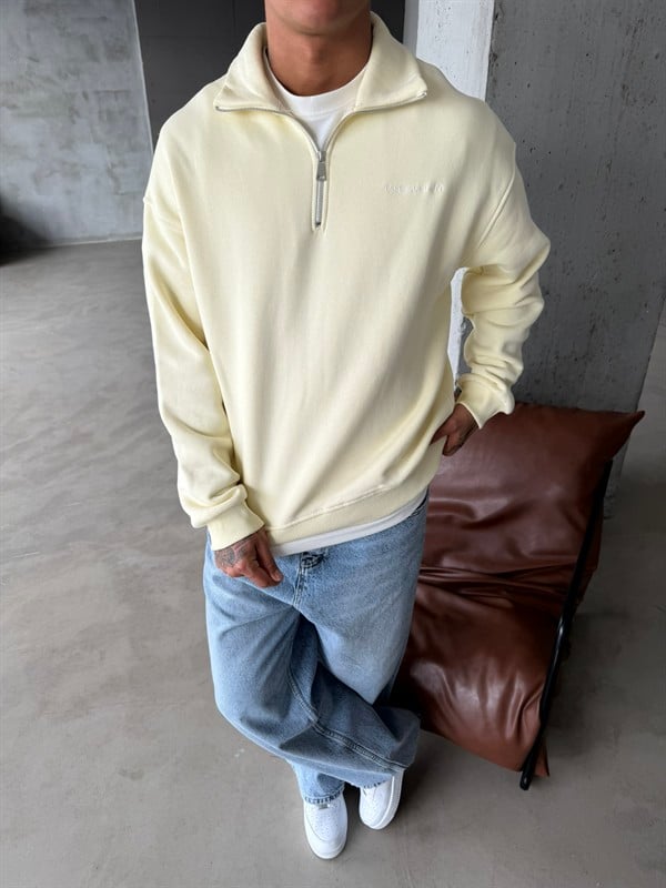 Essence Yarım Fermuar Sweat - Sarı