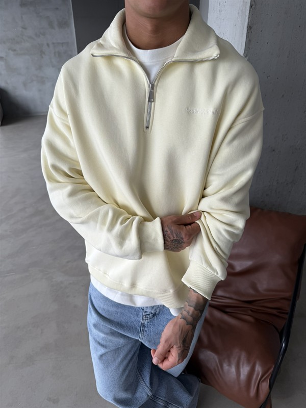 Essence Yarım Fermuar Sweat - Sarı
