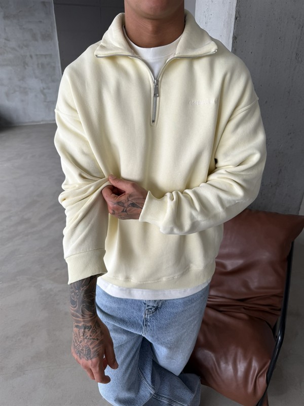 Essence Yarım Fermuar Sweat - Sarı