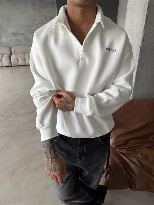 Essetıals Basic Polo Sweat - Beyaz
