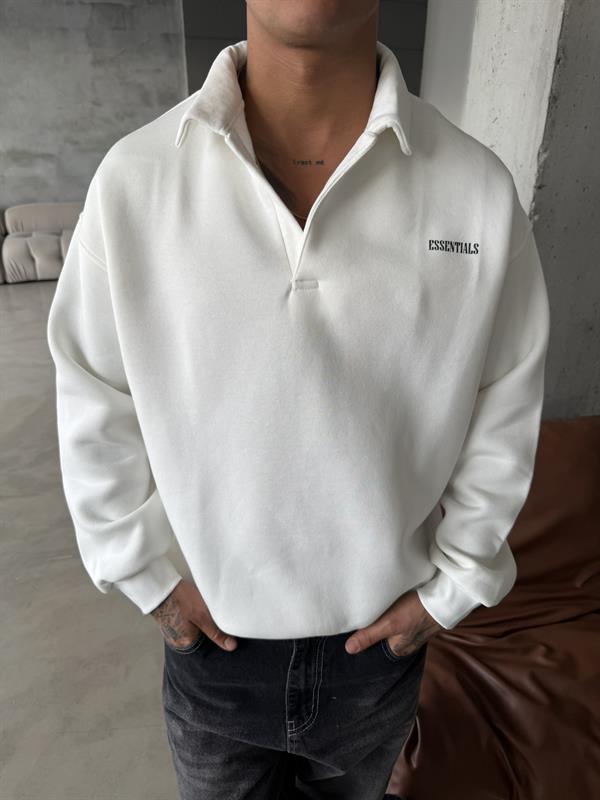 Essetıals Basic Polo Sweat - Beyaz