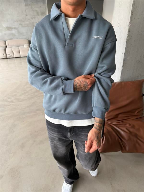Essetıals Basic Polo Sweat - Füme