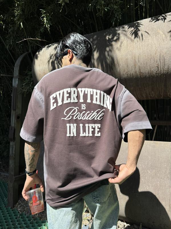 Everything  Spreyli Oversize T-Shirt  - Kahve