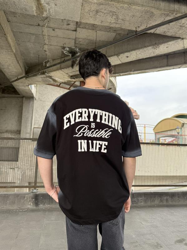 Everything  Spreyli Oversize T-Shirt  - Siyah