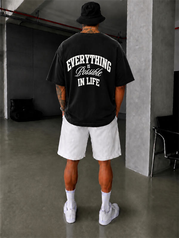 Everything  Spreyli Oversize T-Shirt  - Siyah