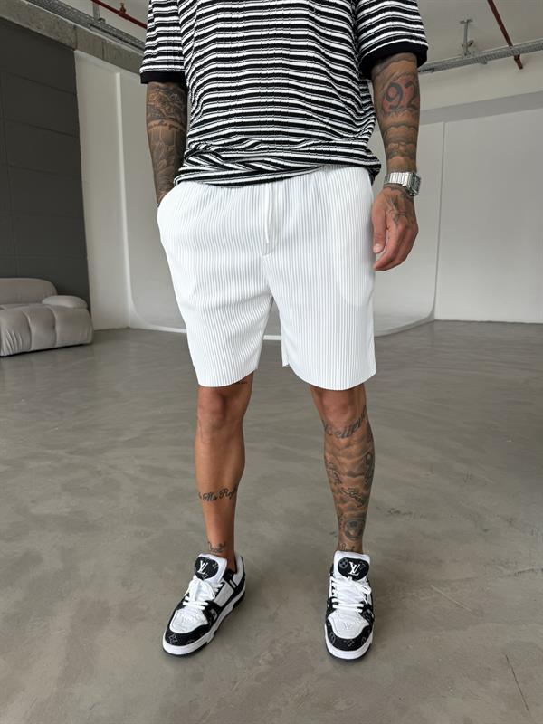 Fitilli Premium Basic Şort - Beyaz