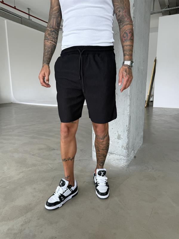 Fitilli Premium Basic Şort - Siyah