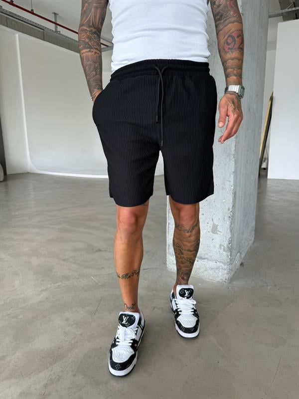 Fitilli Premium Basic Şort - Siyah