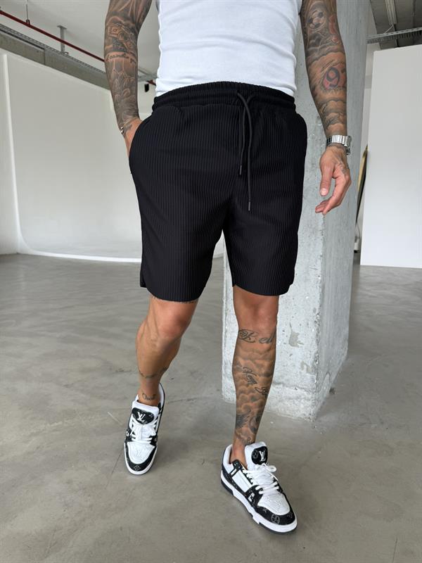 Fitilli Premium Basic Şort - Siyah