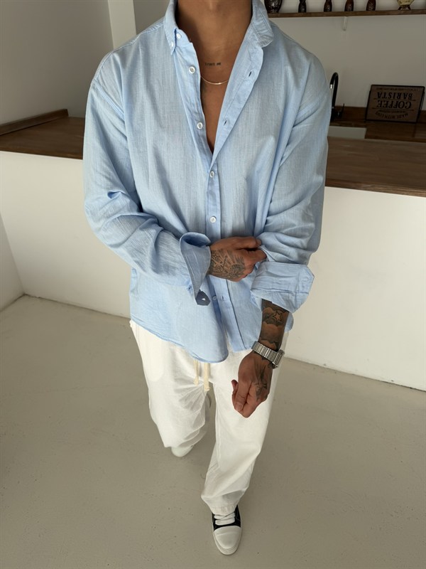 Fresh Keten Gömlek - Bebe Mavi