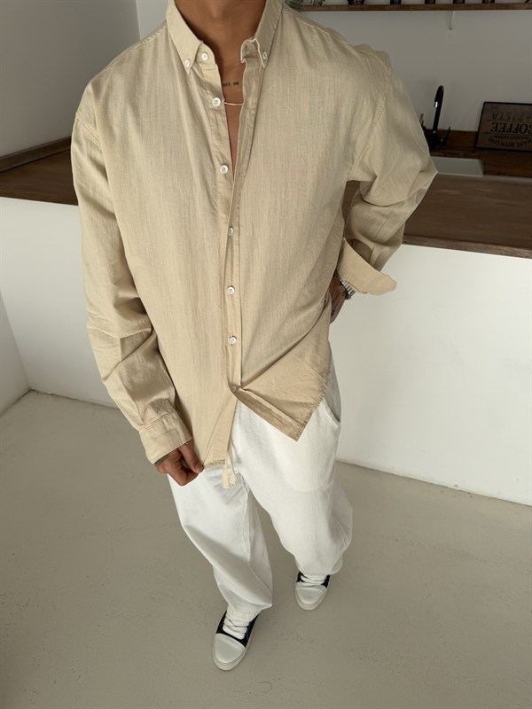 Fresh Keten Gömlek - Bej