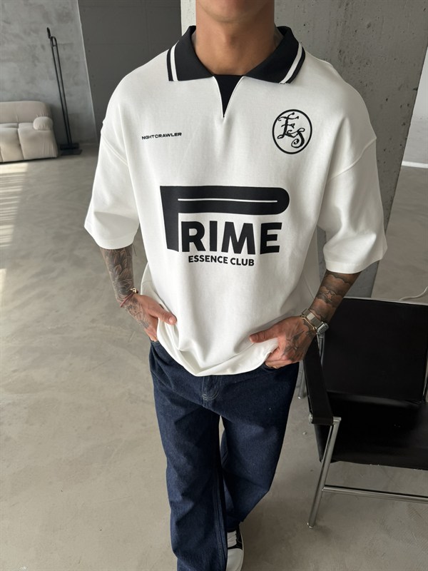 Frime ES Premium Pat Yaka T-Shirt - Beyaz