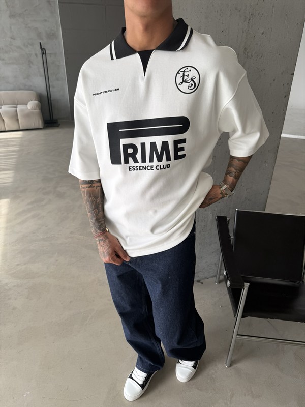 Frime ES Premium Pat Yaka T-Shirt - Beyaz