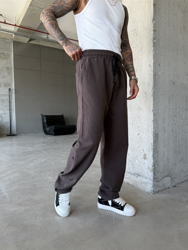 G Nakışlı Premium Pantolon - Kahve