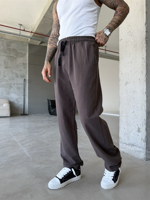 G Nakışlı Premium Pantolon - Kahve