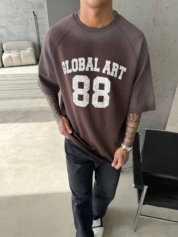 Global Art Spreyli Premium T-Shirt - Kahve