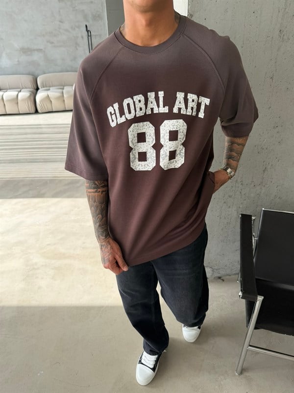 Global Art Spreyli Premium T-Shirt - Kahve